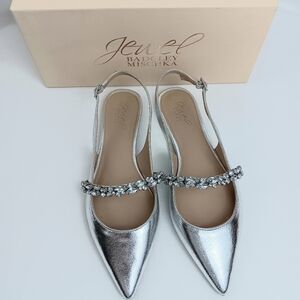 Badgley Mischka Silver Embellished Heels